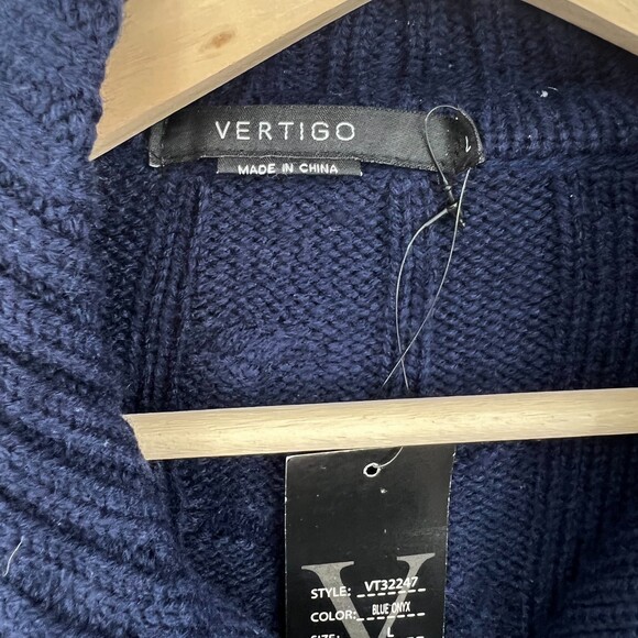 Cape Sweater Women's Sz Large Blue Vertigo Paris Cardigan - Picture 9 of 11